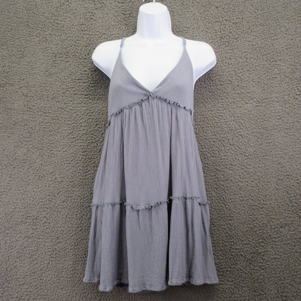 Wishlist Apparel Women’s Sleeveless Tiered Dress Large Blue Rayon